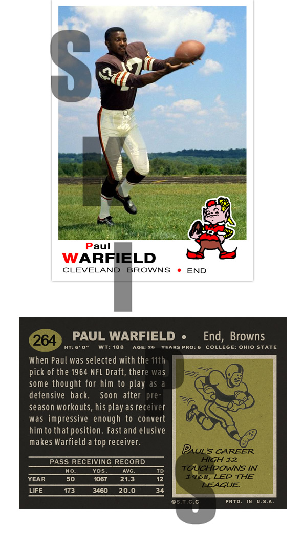 1969 STCC #264 Topps Paul Warfield Cleveland Browns HOF